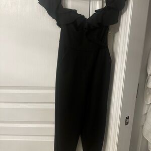 Chic Black Ruffled Jumpsuit